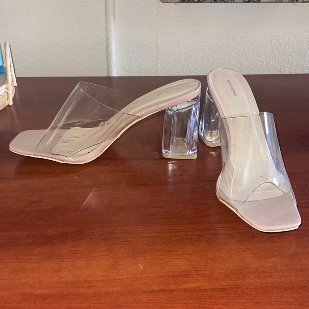 clear heels/mules sandals